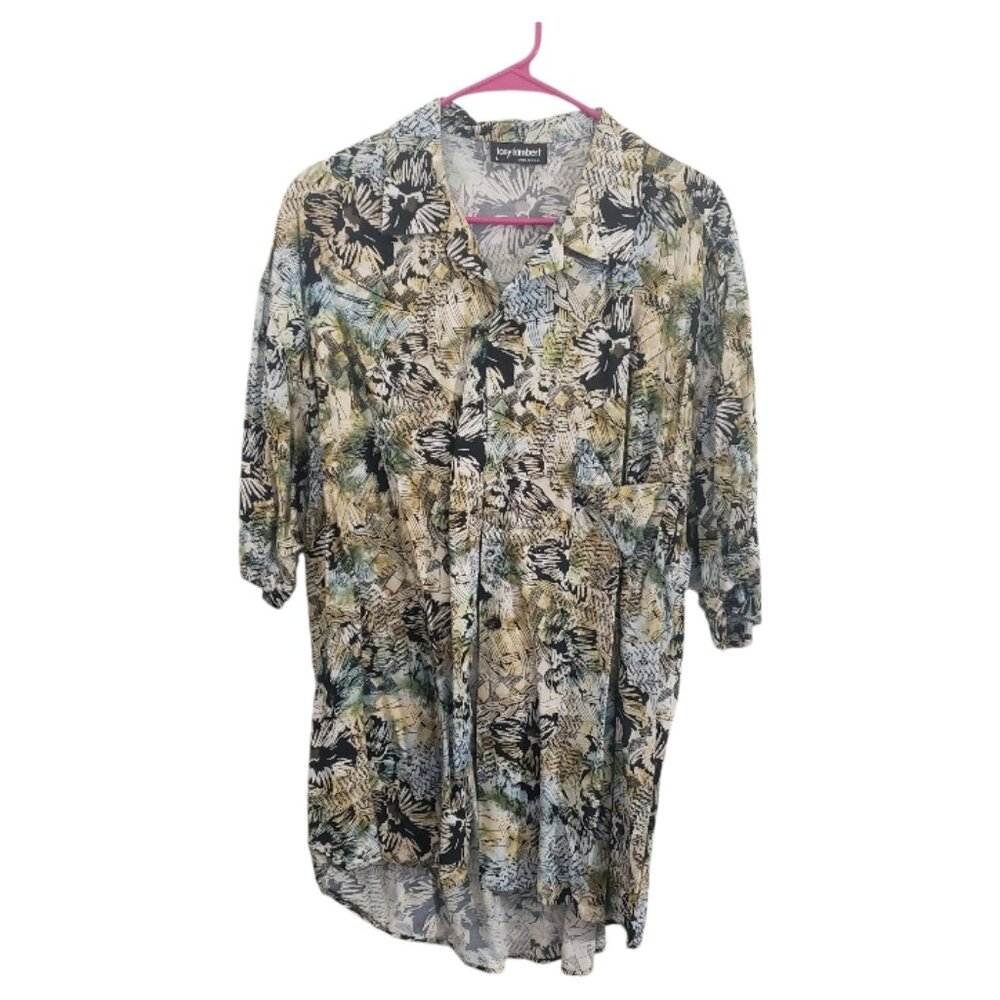 CT1858 Tony Lambert Men's Floral Short Sleeve Shirt L